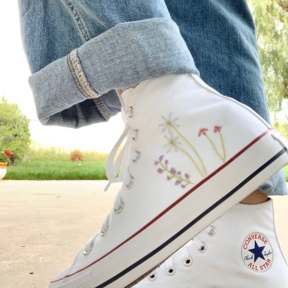 monogrammed white converse
